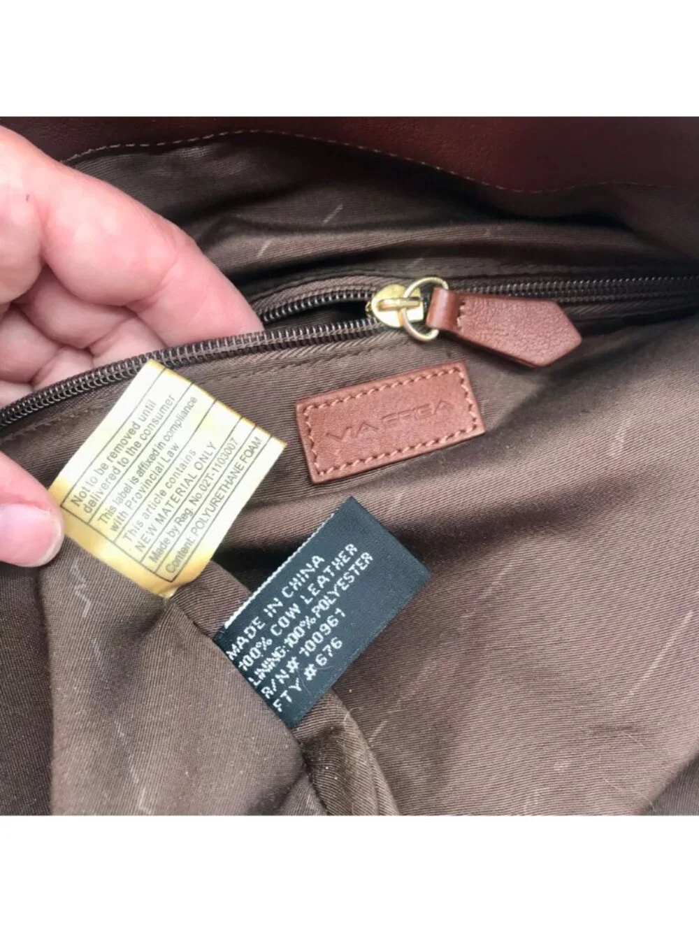 Via Spiga Genuine Brown Leather Tote Bag